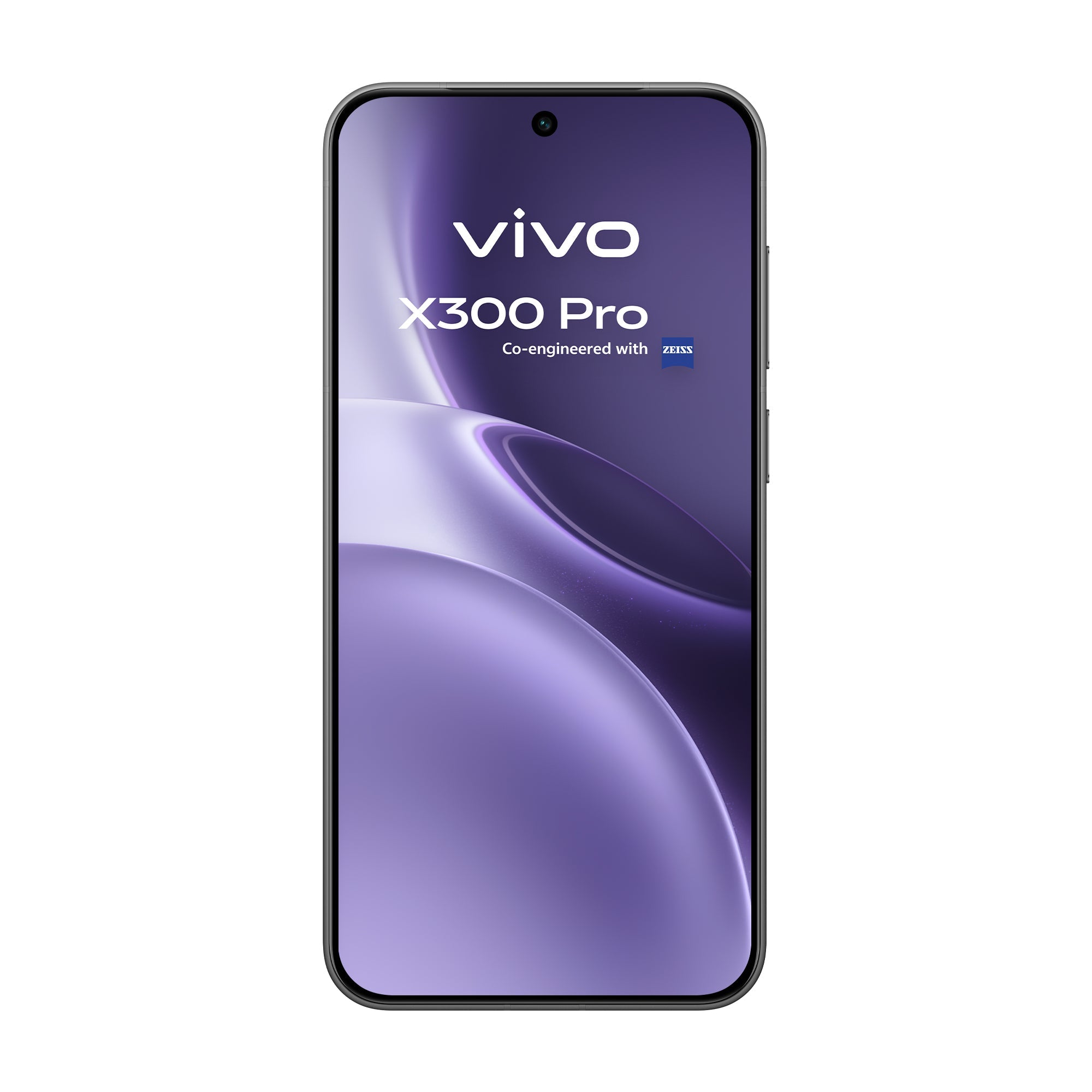 Painel frontal imersivo do vivo X300 Pro Phantom Black com calibração ZEISS