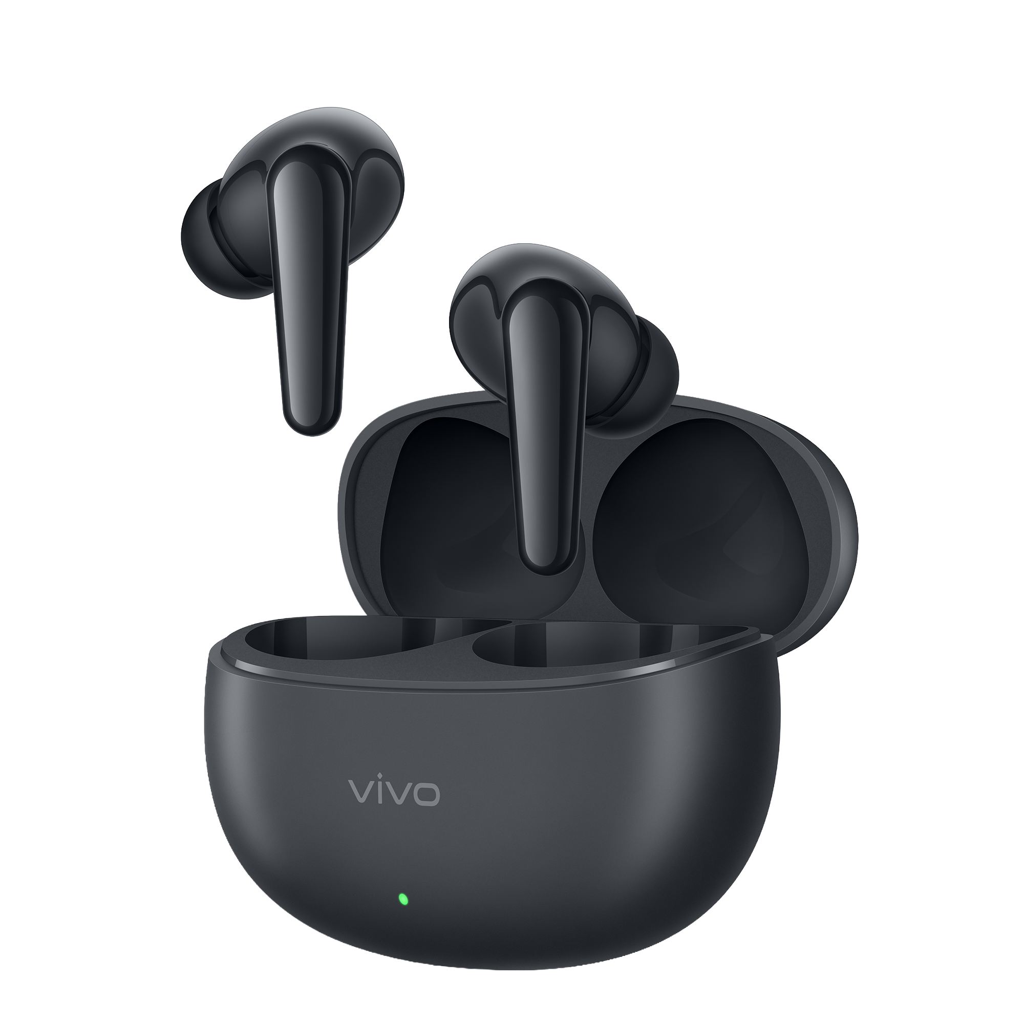 Vista detalhada do controlador interno de 11 milímetros dos vivo Buds Pro pretos com efeitos sonoros DeepX 4.0.