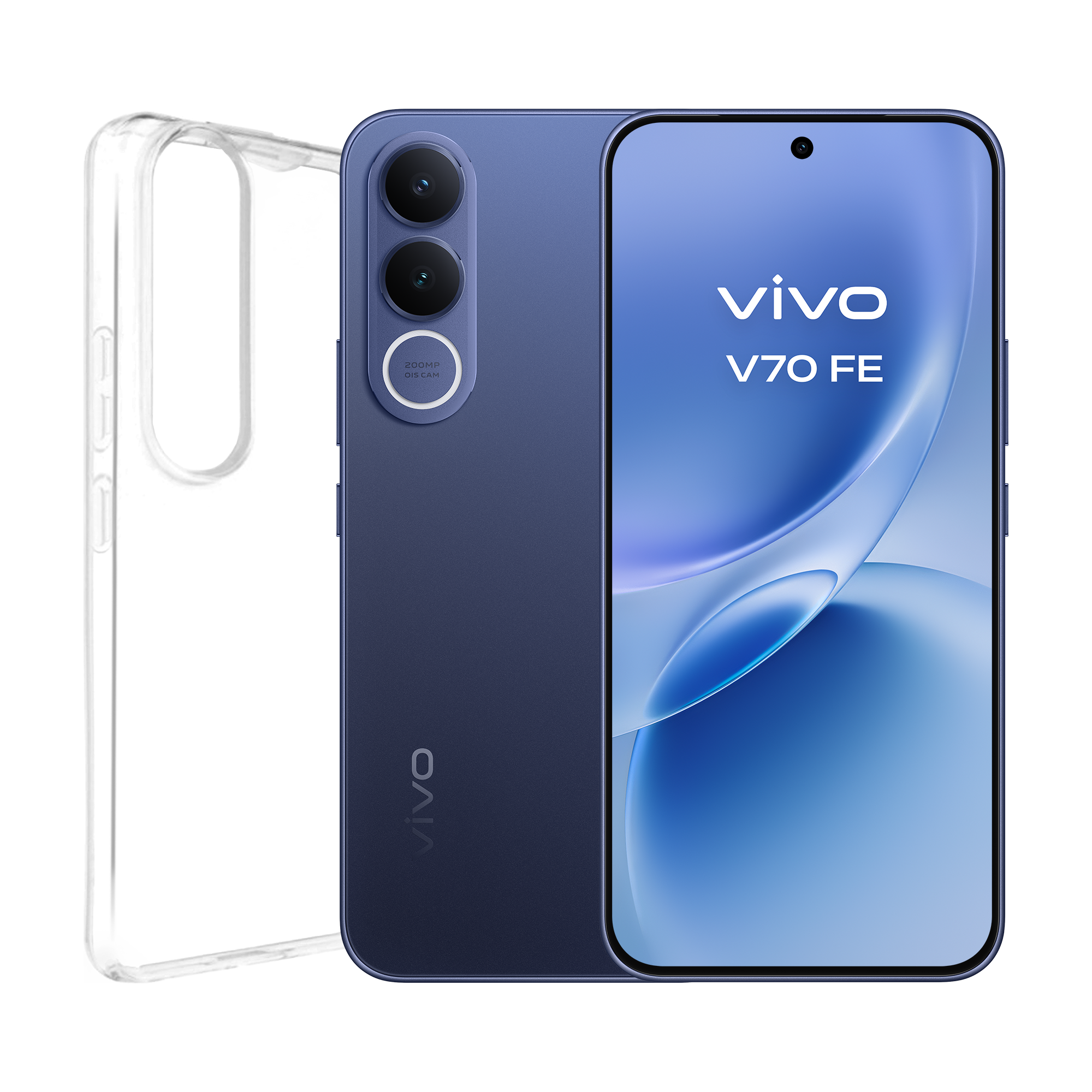 vivo V70FE ocean blue com carregador de 90W para bateria BlueVolt 7000mAh