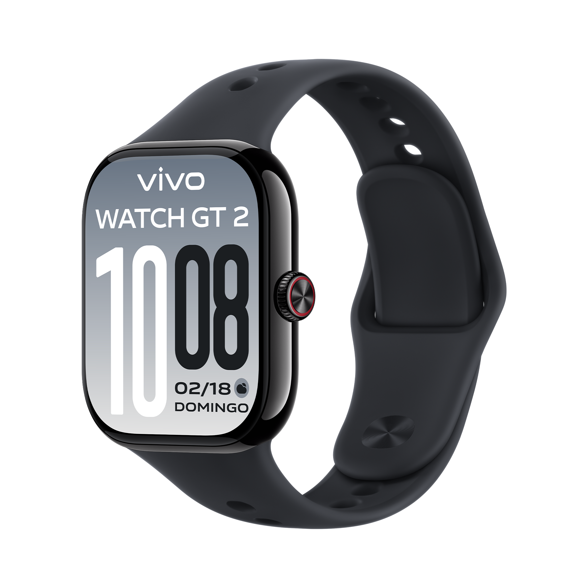Smartwatch vivo Watch GT2 na cor Obsidian Black equipado com BlueOS 3.0 para uma conectividade perfeita com telemóveis Android e iPhone.
