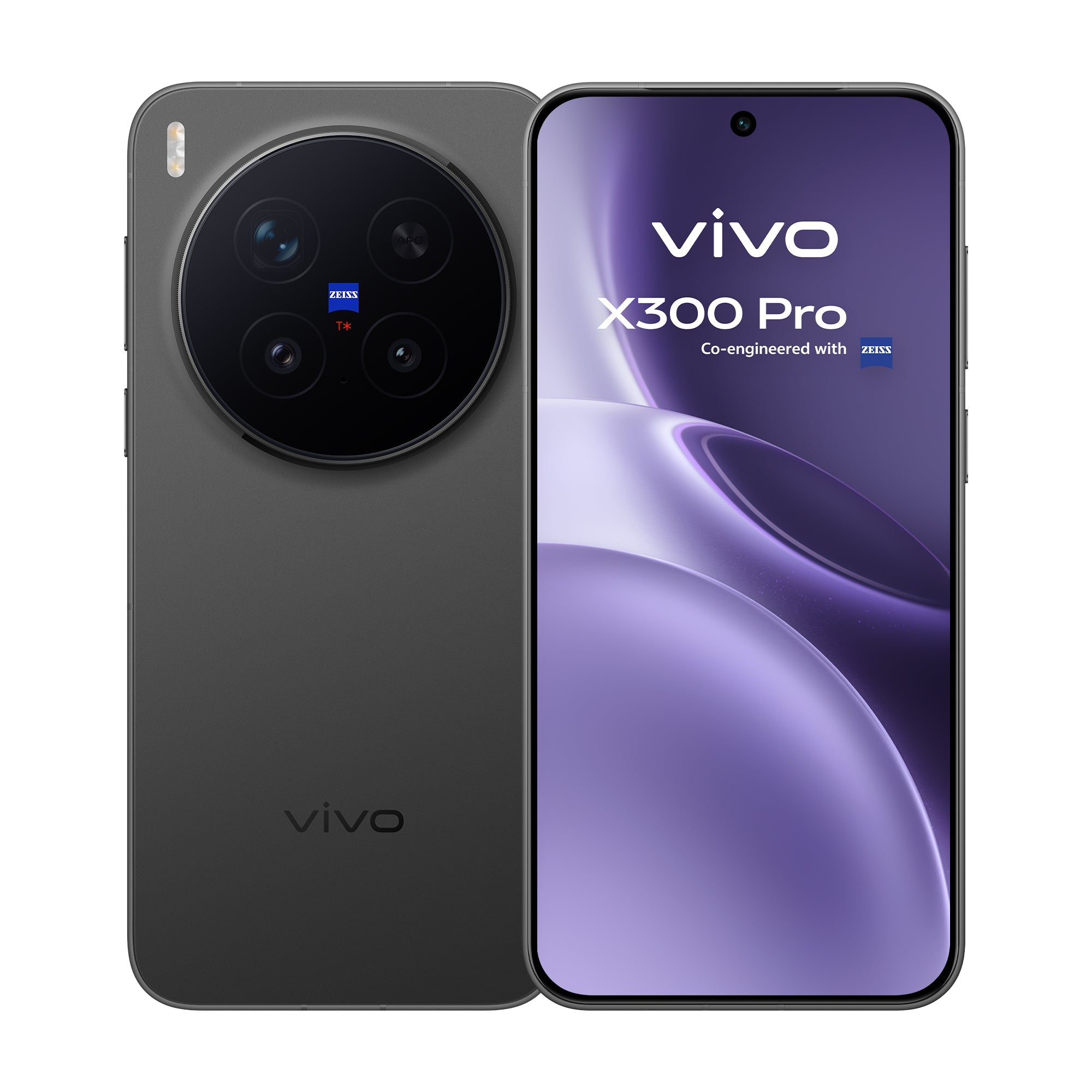 Novo vivo X300 Pro 5G cor Phantom Black – Design premium frente e verso